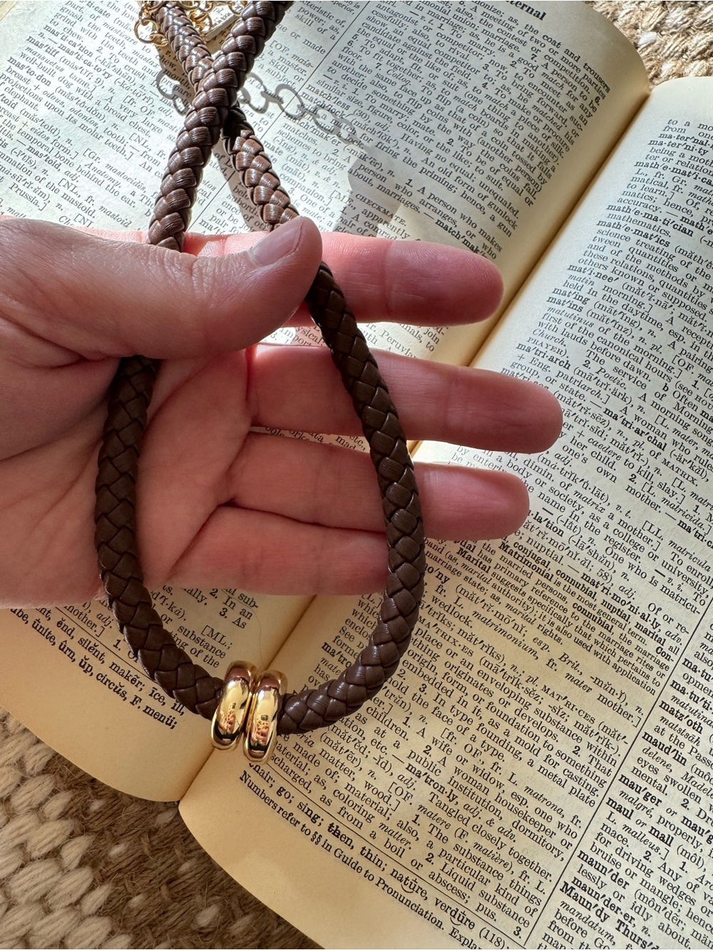 Nine West Brown Braided Necklace with Gold-Tone Accents - Picture 4 of 4